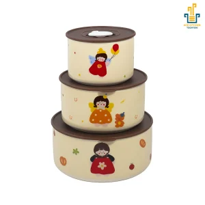 ظرف نگهدارنده سرامیکی ۳ عددی Fresh Seal Bowl آس کیچن