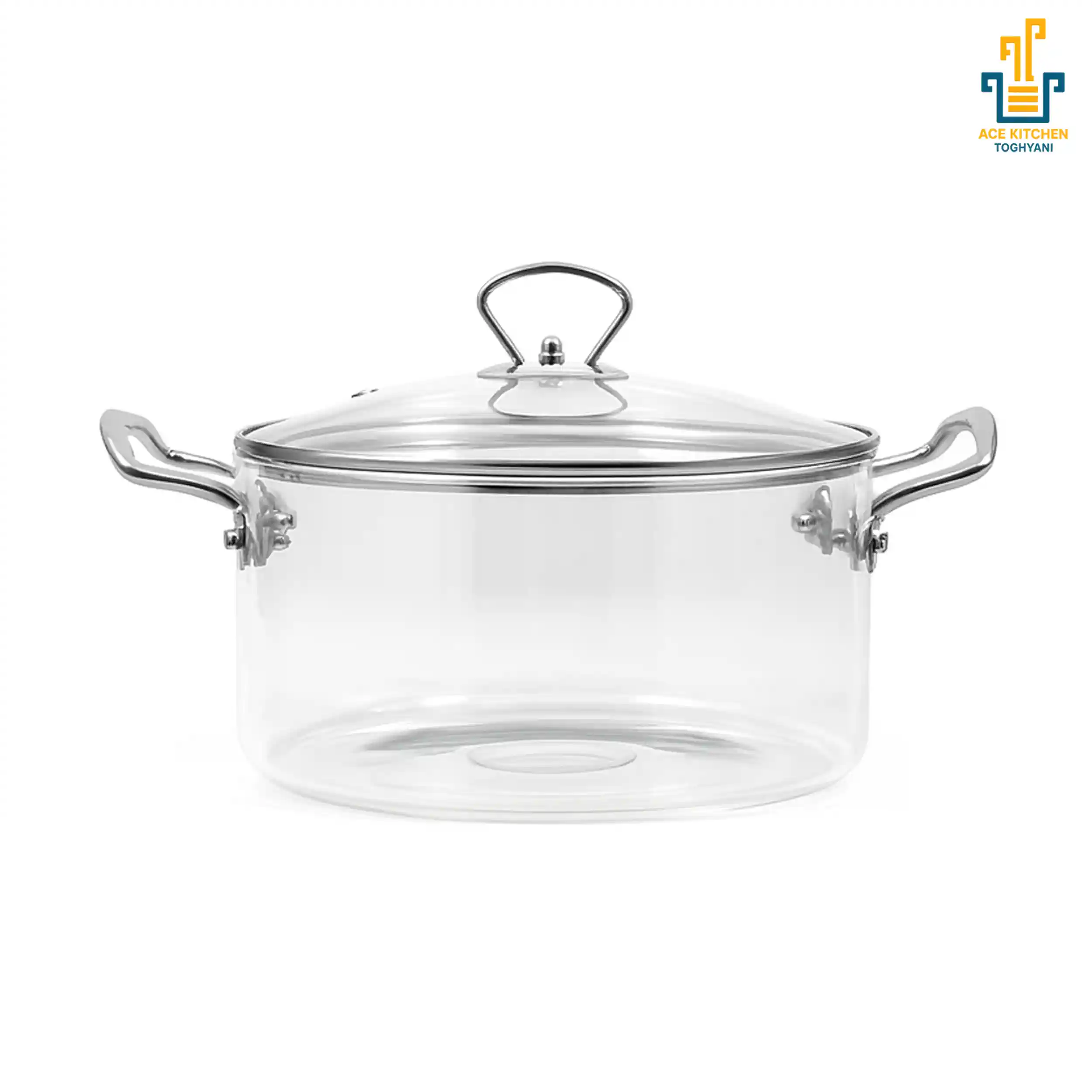 قابلمه پیرکس دسته استیل 2.5 لیتری