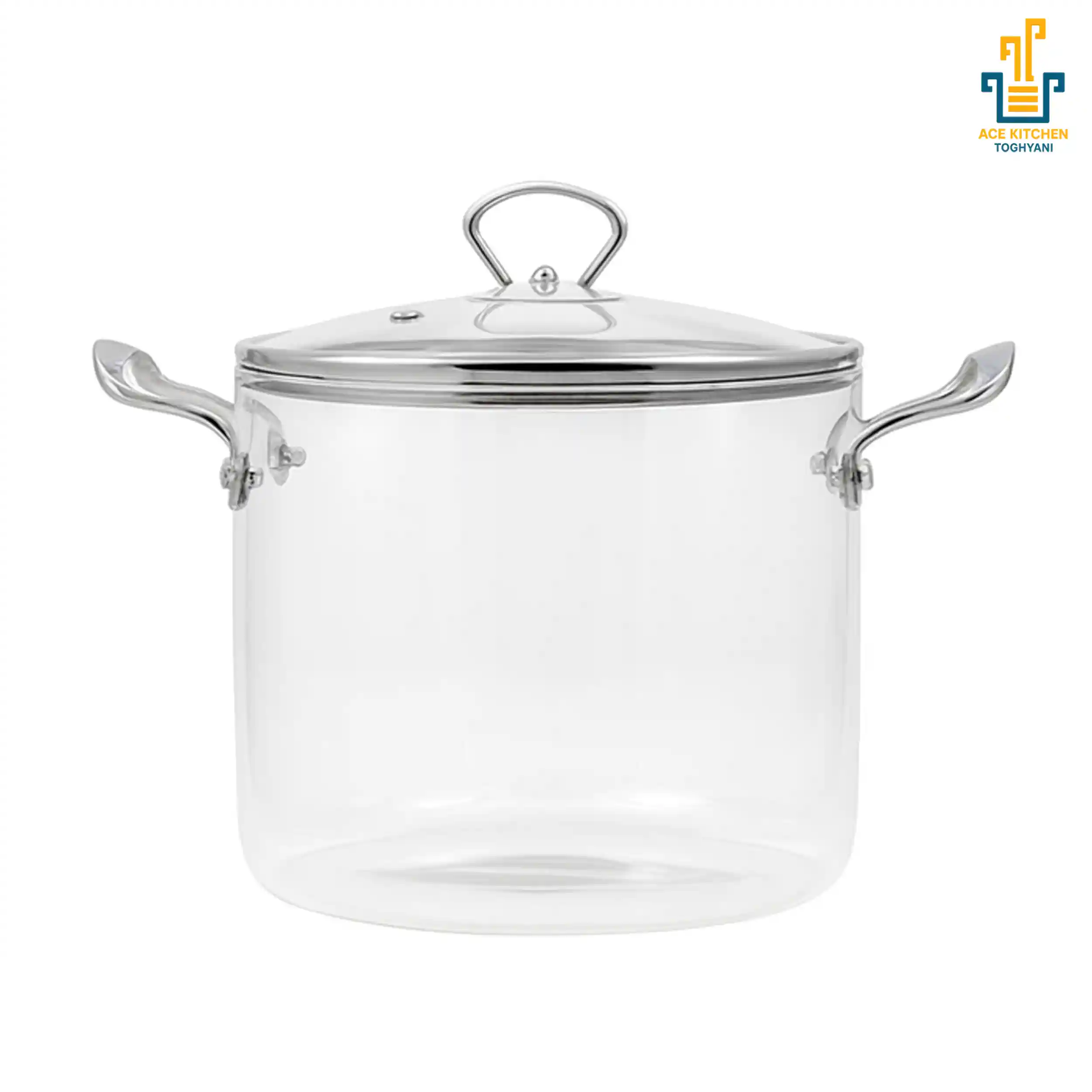 قابلمه پیرکس دسته استیل ۴.۵ لیتری