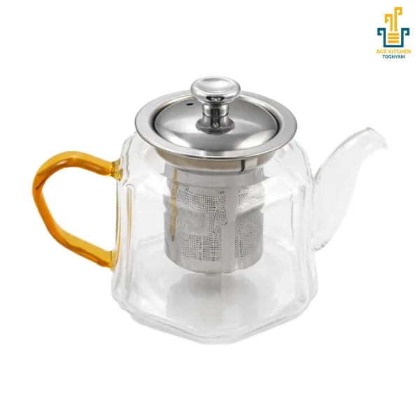 قوری پیرکس دسته طلایی 400 میلی‌لیتر