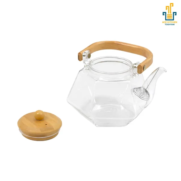 قوری پیرکس دسته بامبو 800 میلی‌لیتر آس کیچن