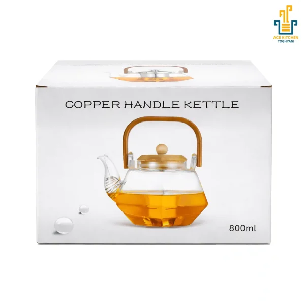 قوری پیرکس دسته بامبو 800 میلی‌لیتر آس کیچن