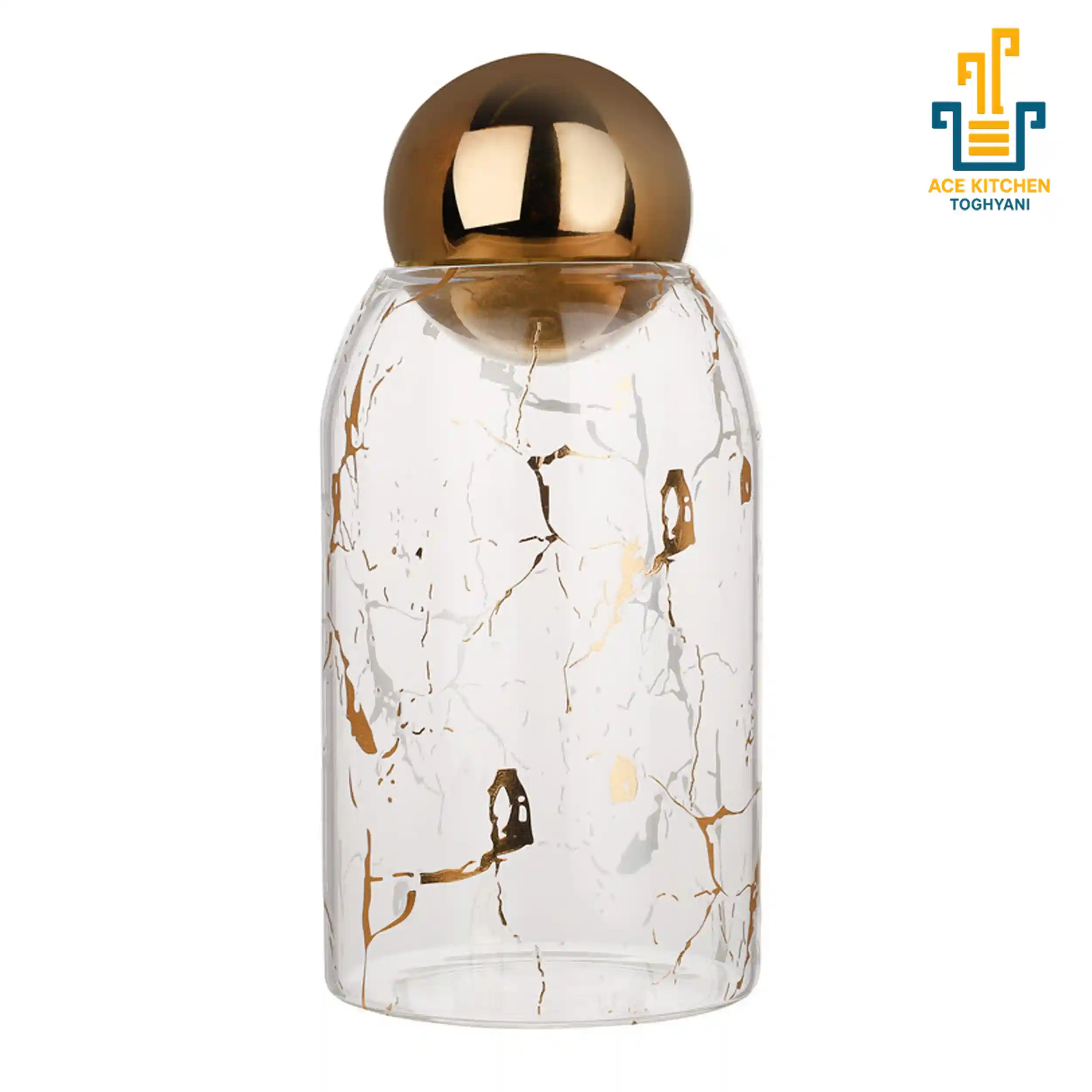 1-7-2.webp بانکه استوانه پیرکس طلایی قطر 8 در ارتفاع 8 - Image 1